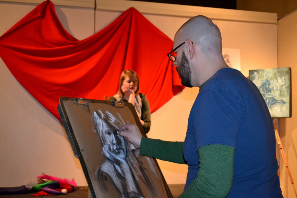 Drawing Demo at the February Art D'Vine Art Walk